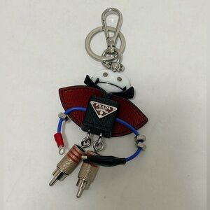 PRADA Robot Saffiano Leather Keychain Charm